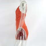 Summer Sexy Strap V-Neck Fringed Nightclub Party Dress