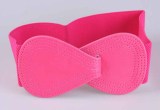 Red Elastic Waistband Wide Belt Ladies Black Stretch Bow Waist Belt(MOQ 2)