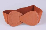 Red Elastic Waistband Wide Belt Ladies Black Stretch Bow Waist Belt(MOQ 2)