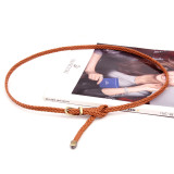 Braided Belt Women'S Pin Buckle Vintage Casual Thin Belt Waist Rope Decorative Belt(MOQ 3)