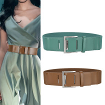Wide belt elastic belt leather women (MOQ 2) Wide belt elastic belt leather women (MOQ 2)