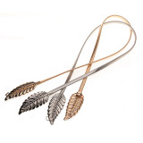 Ladies Gold Silver Leaf Women's Metal Belt Elastic Belt Autumn Winter (MOQ 2)