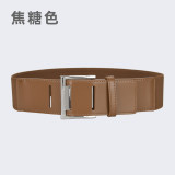 Wide belt elastic belt leather women  (MOQ 2)