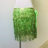 Halloween belly dance four-layer fringed Belt bohemian skirt sequins