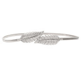 Ladies Gold Silver Leaf Women's Metal Belt Elastic Belt Autumn Winter (MOQ 2)