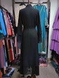 Muslim Solid Color Cardigan Feminine Flowing Chiffon Plus Size Women's Dress