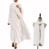 Muslim Solid Color Cardigan Feminine Flowing Chiffon Plus Size Women's Dress