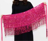 Halloween belly dance four-layer fringed Belt bohemian skirt sequins