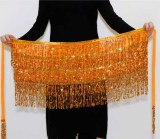 Halloween belly dance four-layer fringed Belt bohemian skirt sequins