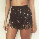 Halloween belly dance four-layer fringed Belt bohemian skirt sequins