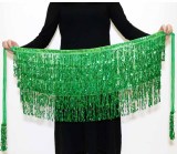 Halloween belly dance four-layer fringed Belt bohemian skirt sequins