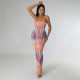 Women Summer Color Stripe Off Shoulder Dress