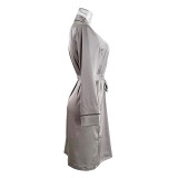 Spring And Summer Female Imulation Silk Pajamas Sexy Cardigan Hotel Nightgown Bathrobe Home Wear