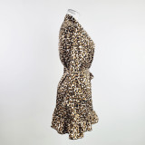 Temptation Sexy Pajamas Simulation Silk Ruffle Sleeve Cardigan Robe Nightgown
