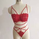 Lingerie Three-Piece Summer Bikini Exotic Temptation See-Through Embroidered Mesh Bikini Lingerie Set