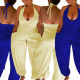 Women Clothing Sexy Nightclub Wear Fall Winter Halter Strap Backless Pocket Loose Fashion Jumpsuit