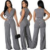 Sexy Fashion Digital Print V-Neck Women's Jumpsuit
