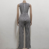 Sexy Fashion Digital Print V-Neck Women's Jumpsuit