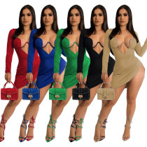 Sexy V-Neck Irregular Dress Nightclub Dress Sexy V-Neck Irregular Dress Nightclub Dress