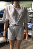 Casual Letter Print T-Shirt Shorts Set