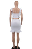 Women Summer Straps Ruffles Bodycon Dress