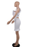 Women Summer Straps Ruffles Bodycon Dress
