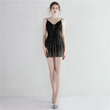 Sequin Formal Party Strap Sequin Evening Party Dress