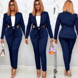 Plus Size African Women Clothes Blazer With Signature Leather Belt