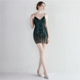 Sequin Formal Party Strap Sequin Evening Party Dress