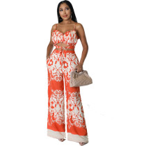 Fashion Print Drawstring Two-Piece Pants Set Fashion Print Drawstring Two-Piece Pants Set