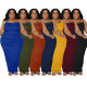 Summer Women's Solid Color Sling Fashion Sexy Plus Size Dress