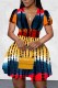 Plus Size Women Summer Short Sleeve Tie Dye Print Dress