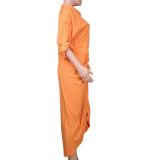 Women Summer Solid Sexy Pleated Shirt Dress