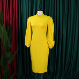 Plus Size Women Solid Color cut out sleeve bodycon Dress