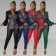 Sexy Party Puff Sleeve Mesh Sequin Jumpsuit
