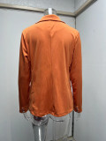 Women Long Sleeve Buttons Blazer