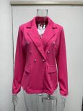 Women Long Sleeve Buttons Blazer