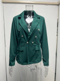 Women Long Sleeve Buttons Blazer