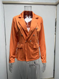 Women Long Sleeve Buttons Blazer
