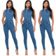 Denim Slim Fit Jumpsuit Denim Pants