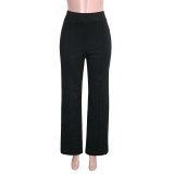 Women Fitted High Waist Style Bell Bottom Pants
