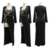 Summer Women Sexy Irregular Long Sleeve Dress