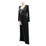 Summer Women Sexy Irregular Long Sleeve Dress