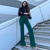 Women Fitted High Waist Style Bell Bottom Pants