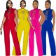Women Casual Chain Sleeveless Lace-Up Solid Wide Leg Jumpsuit