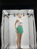 Women's Summer Solid Color Sexy Mini Pleated Skirt