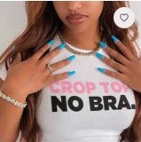 Summer Letter Print Short Sleeve Slim Fit Crop T-Shirt