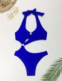 Sexy Halter Lace-Up One Piece Swimsuit