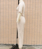 Spring/Summer Fit Turndown Collar Short Sleeve Professional Ol Jumpsuit