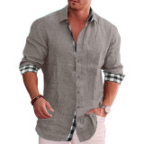 Men's Shirts Long Sleeve Fall Casual Linen Shirts